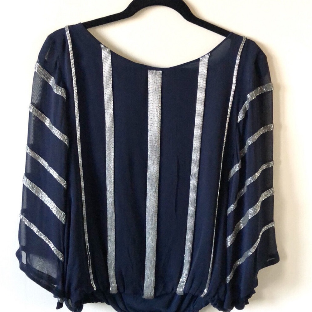 Alice & Olivia Silk Embellished Top